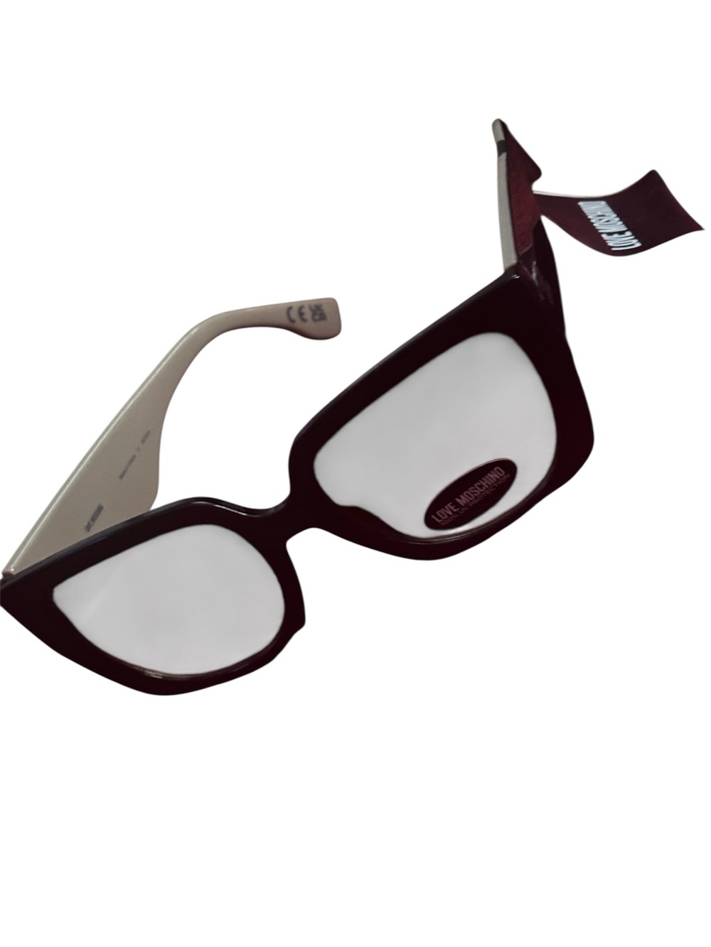 Love Moschino Black & Cream Angular Cat-Eye Sunglasses